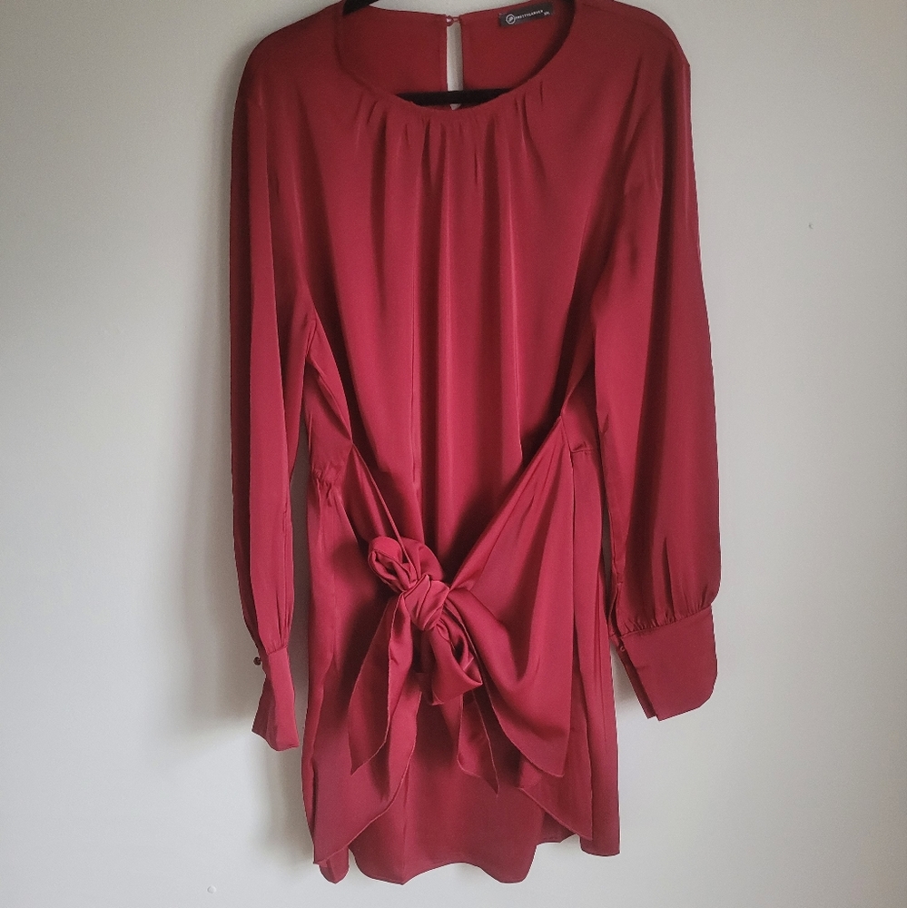 NWOT PRETTYGARDEN Women's Satin Dress Long Sleeve